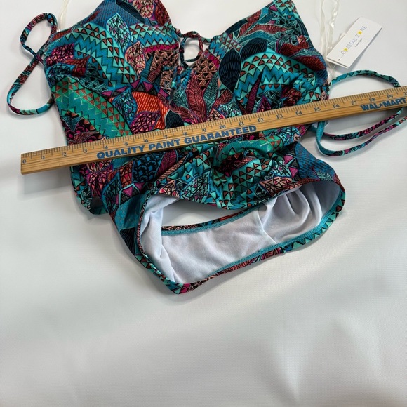 NEW Jantzen Vibrant Teal and Red One Piece Swimsuit. Size XL new with tags. - Picture 3 of 9